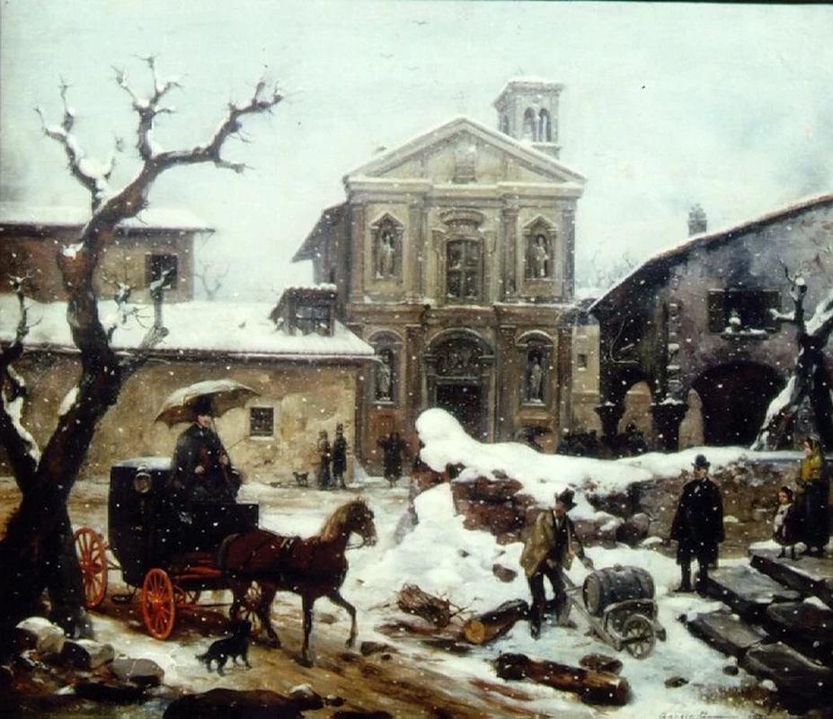 14-La chiesa di Santo Stefano in Borgogna con elementi di fantasia-Civiche Raccolte -Milano 